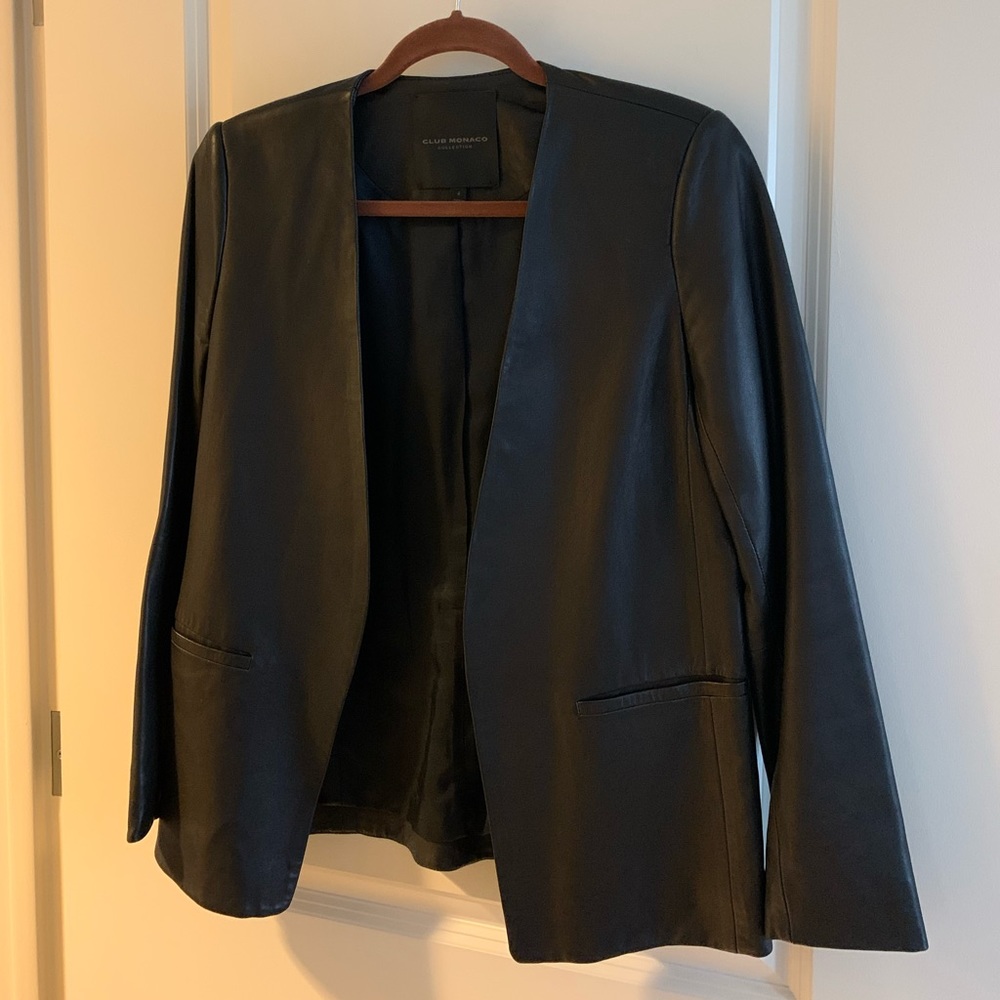 Lamskin leather blazer